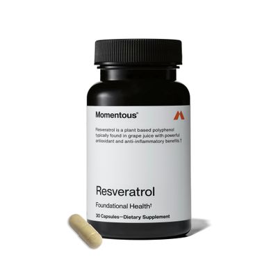 Momentous Resveratrol Supplement 450 mg - Trans-Resveratrol for Healthy Aging, Brain, &amp; Heart Support - NSF Certified, GMO-Free, Gluten-Free, 30 Servings