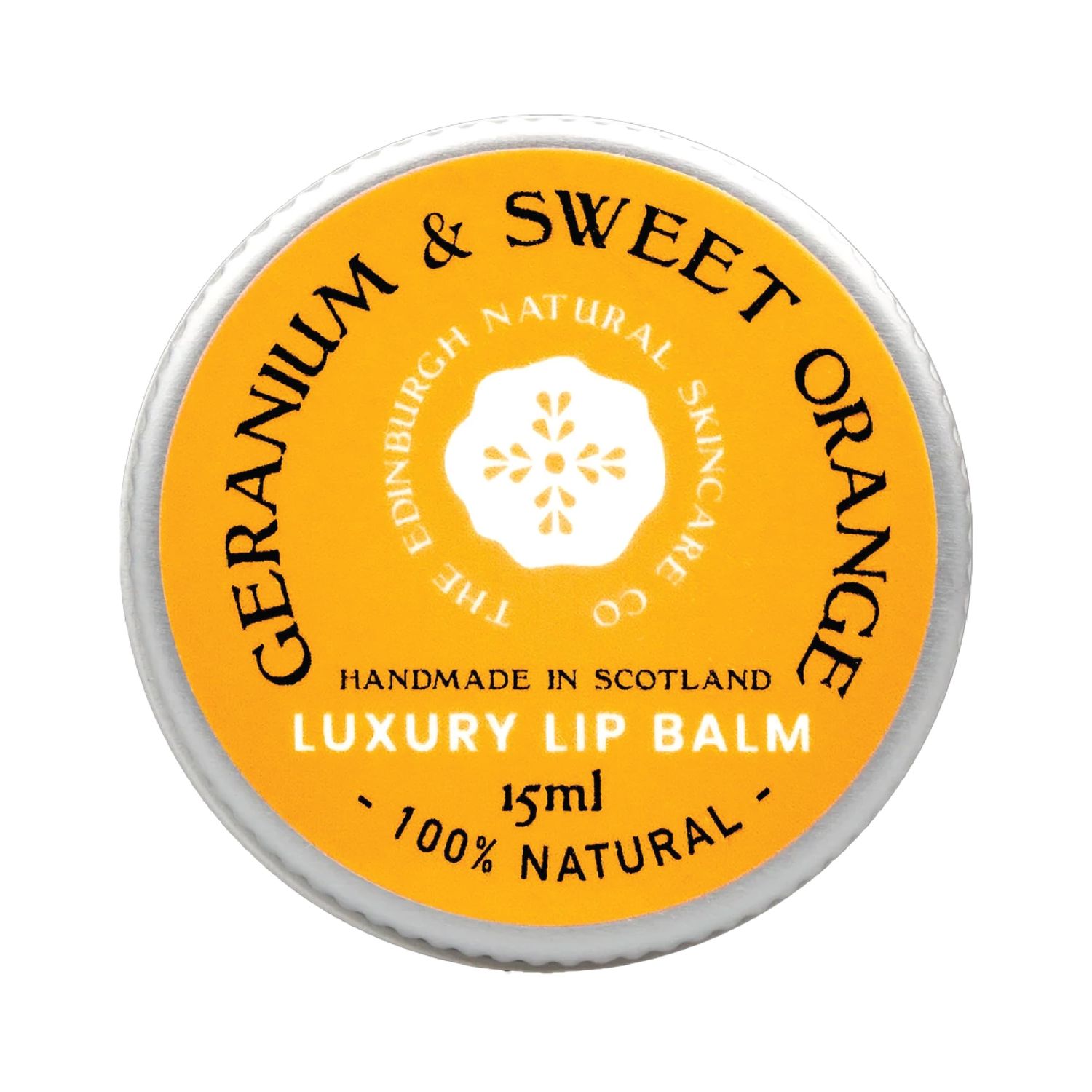 Sweet Orange and Geranium Lip Balm | Moisturises, Conditions &amp; Repairs | Coconut Oil &amp; Cocoa Butter | 100 Natural | Handmade in Scotland