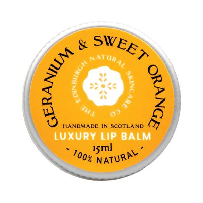 Sweet Orange and Geranium Lip Balm | Moisturises, Conditions &amp; Repairs | Coconut Oil &amp; Cocoa Butter | 100 Natural | Handmade in Scotland
