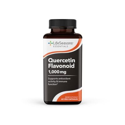 LifeSeasons Essentials Quercetin Flavonoid - Supports Antioxidant Activity &amp; Immune Function - Boosts Allergy Defense &amp; Sinus Health - Assists Natural Regulation Histamine - 1000mg - 60 Capsules