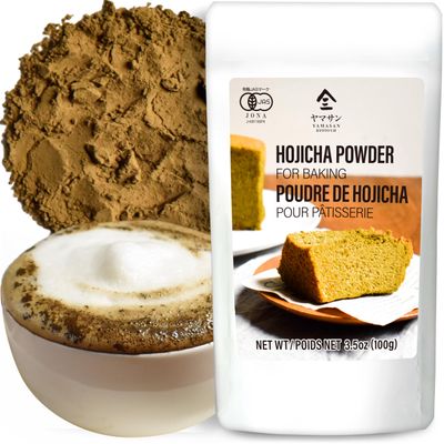 YAMASAN KYOTO UJI Hojicha Powder Organic Roasted green tea Baking powder latte powder, (100g) Made in Japan,Sold by Japanese company