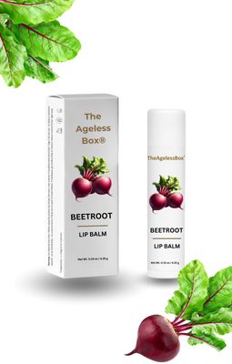TheAgelessBox Beetroot Lip Balm - Natural &amp; Organic Lip Care with Shea Butter &amp; Sweet Almond Oil - Hydrating, Antioxidant-Rich &amp; Nourishing - Plant-Based, Cruelty-Free &amp; Eco-Friendly