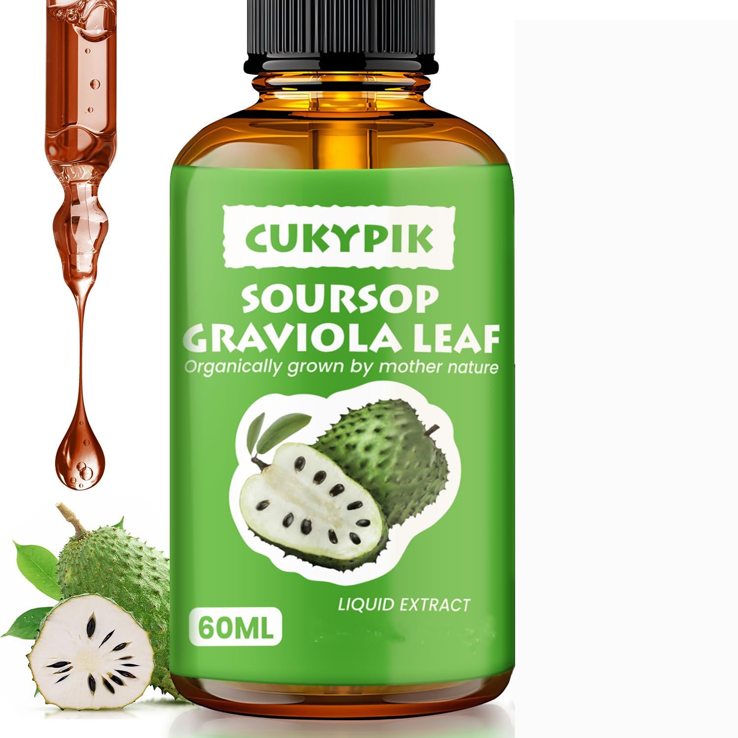 JUYIHEAL Mineral Supplements Soursop Graviola Leaf Extract Liquid Drop Plus Pure Botanical for Cell Support, Zzz &amp; Antioxidant - Soursop Bitters Liquid, 2-4 Month Supply, 2 Fl Oz