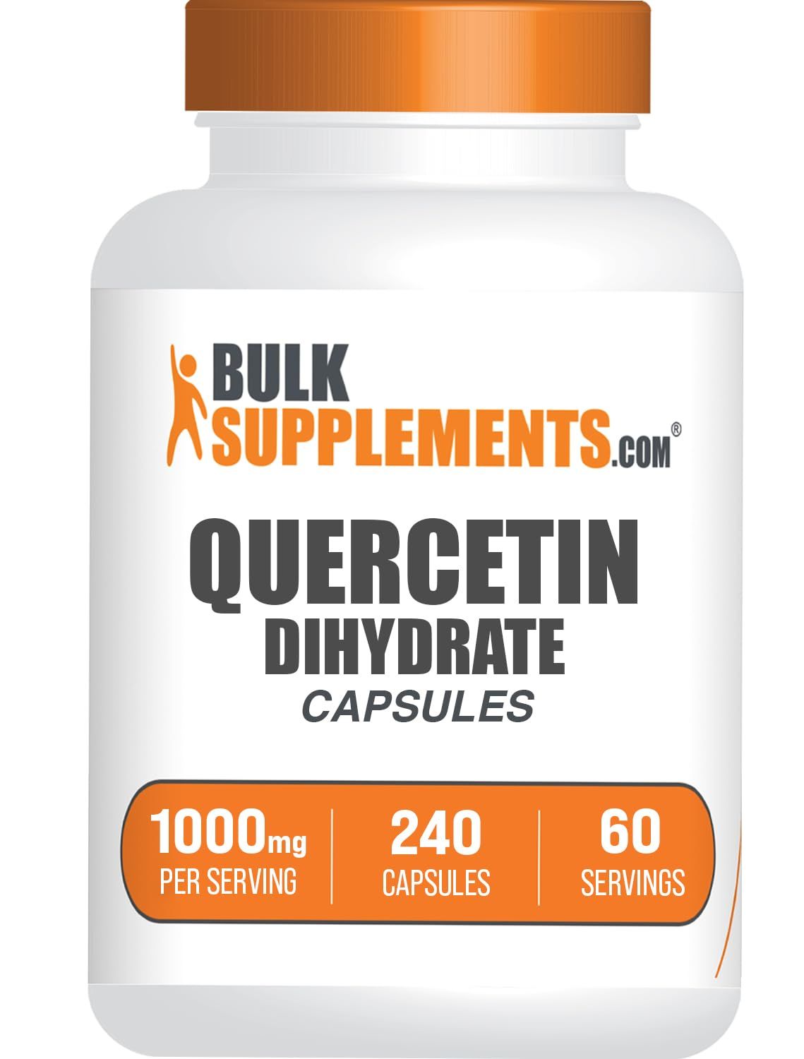 BulkSupplements.com Quercetin Dihydrate Capsules - Quercetin Supplements, Antioxidants Supplement - 4 Capsules per Serving, 240 Count (Pack of 1)
