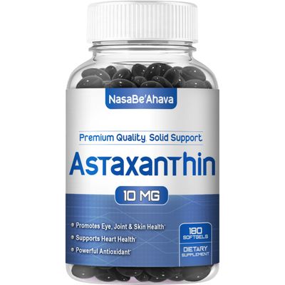 Astaxanthin Supplement for Men and Women | Antioxidant &amp; Carotenoid Rich Astaxanthin 10mg From Haematococcus Pluvialis Microalgae for Eye &amp; Skin Health Support (180 Day Supply) Packaging May Vary