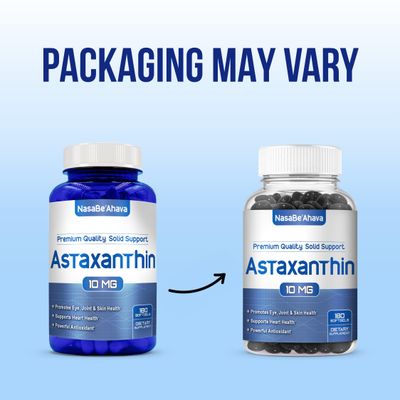 Astaxanthin Supplement for Men and Women | Antioxidant & Carotenoid Rich Astaxanthin 10mg From Haematococcus Pluvialis Microalgae for Eye & Skin Health Support (180 Day Supply) Packaging May Vary