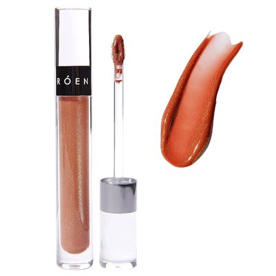 REN Natural Kiss My Liquid Lip Balm Shimmer | Vegan, Cruelty-Free, Clean Makeup (BOWIE - Shimmery Nude-Rose)