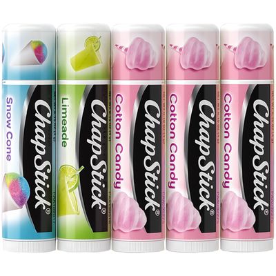 ChapStick Lip Balm, Vacation Getaway Collection (Snow Cone, Limeade, and Cotton Candy) 2 Cotton Candy, 0.15 Oz Ea (5 Piece Set)