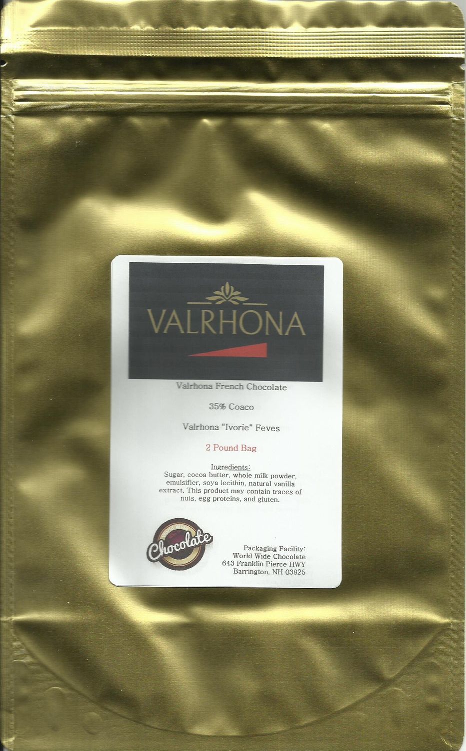 Valrhona Chocolate Ivoire 35 Feves - 2 lb
