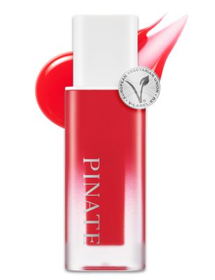 PINATE Natural Bloom Korean Lip Plumper Red Camelia | Moisturizing Lip Booster Plumping Oil Tint Serum Enriched w/Camellia &amp; Safflower Serum| Non-Irritating Color Changing Lip Oil