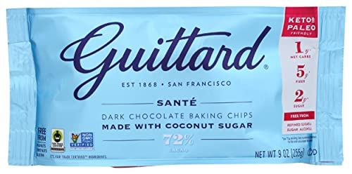 Guittard 72 Dark Chocolate Baking Chips, Keto &amp; Paleo Friendly, Gluten Free &amp; Non-GMO, 9 Oz (Pack of 12)