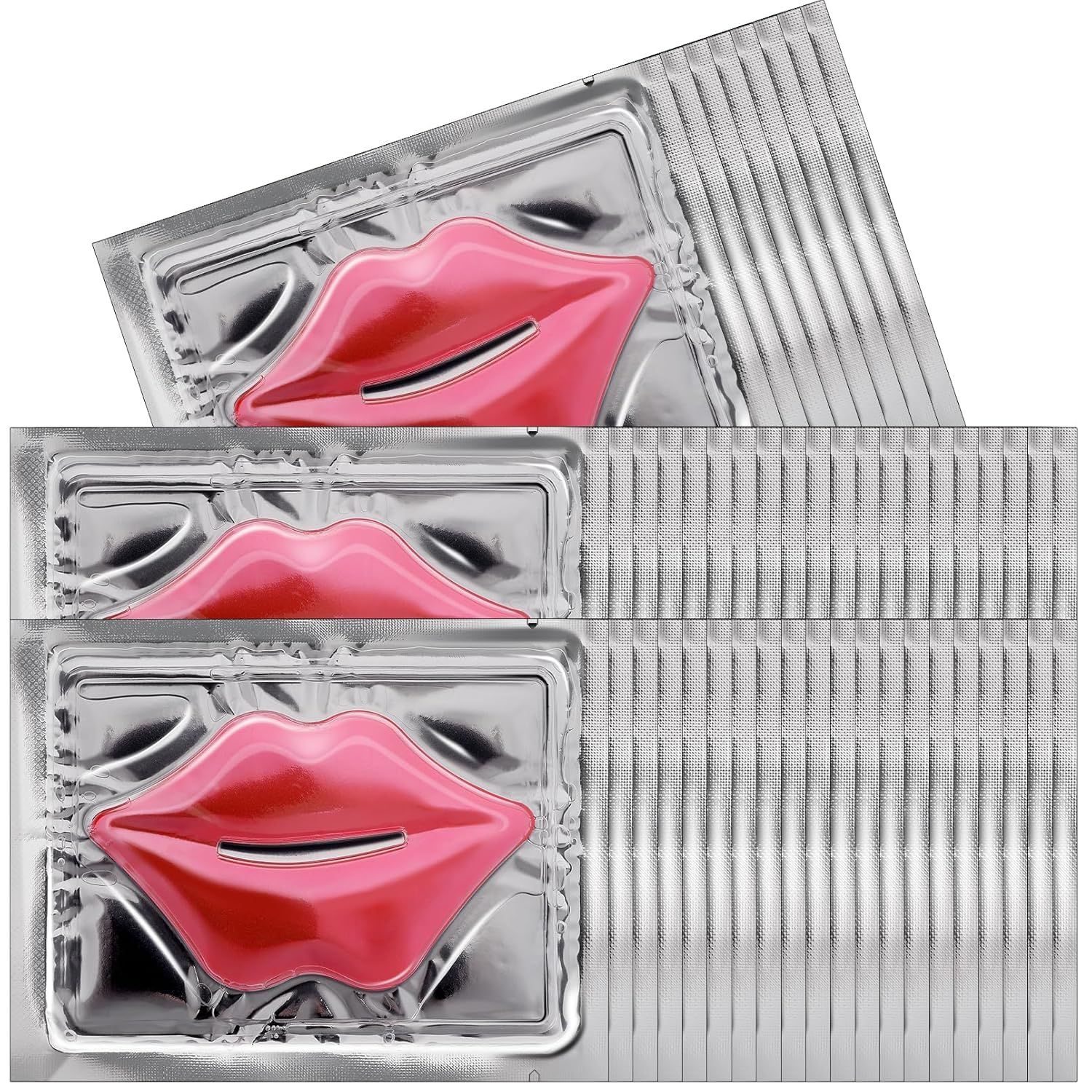 Yihurlm 60 PCS Lip Mask,Collagen Crystal Lip Mask,Lip Mask Sheet,Lip Masks for Dry Lips,Lip Gel Masks,Pink Lip Care Pads,Anti Aging &amp; Anti Chapped Lip Patches,Remove Dead Skin,Plump Your Lips
