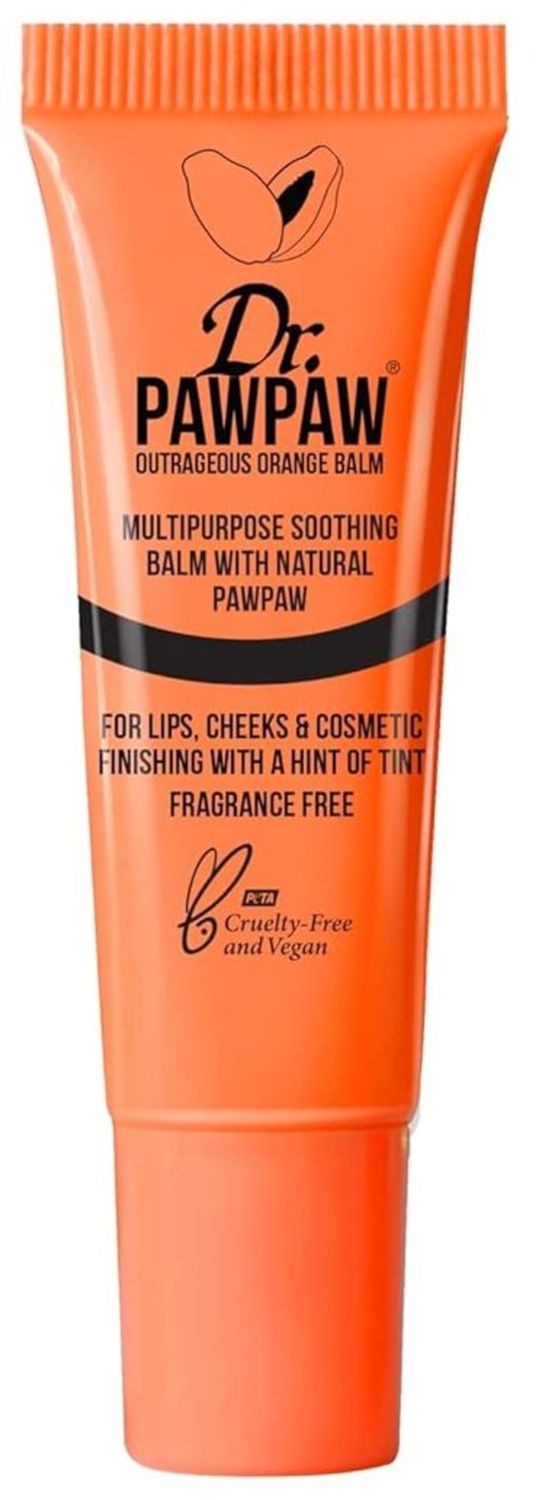 Dr.PAWPAW Outrageous Orange Balm, Multi-Purpose Natural No Fragrance, for Hydrating Lips, Skin, Hair, Cuticles, Nails &amp; Beauty Finishing (10 ml)