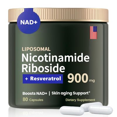 Liposomal Nicotinamide Riboside 900mg, NAD Supplements for Women, NAD Resveratrol Supplement, Quercetin, High Purity NMN Supplement Alternative for Anti-Aging, Energy, Focus(80 Capsules)