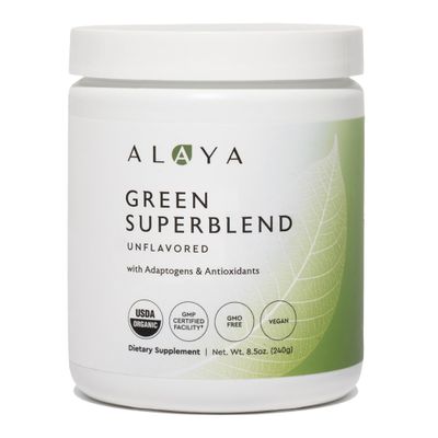 Alaya Organic Super Greens Powder - Premium Green Juice Superfood Supplement Powder - Adaptogens, Antioxidants &amp; Probiotics Blend - USDA Organic, Non-GMO, Vegan - 30 Servings (Unflavored)