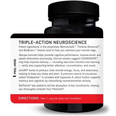 Force Factor Forebrain Nootropic Brain Supplement to Improve Memory, Boost Focus, Increase Mental Energy, and Support Brain Health with Caffeine, Bacopa, and Huperzine A, 30 Capsules
