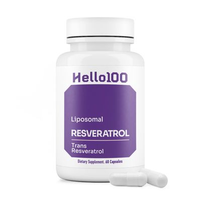 Hello 100 High Purity Liposomal Trans Resveratrol Supplement - Each 250mg Capsule Exceeds 98 Purity of Organic Resveratrol Supplement - Antioxidant Liposomal Resveratrol, Vegan - 60 Capsules