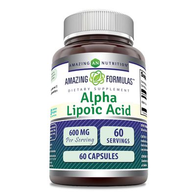 Amazing Formulas Alpha Lipoic Acid | 600 Mg Per Serving Supplement | Capsules | Non-GMO | Gluten Free | Made in USA (60 Count)