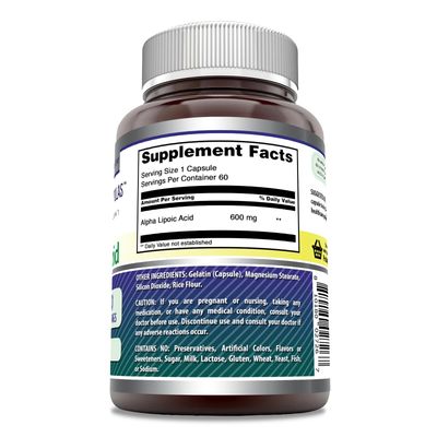 Amazing Formulas Alpha Lipoic Acid | 600 Mg Per Serving Supplement | Capsules | Non-GMO | Gluten Free | Made in USA (60 Count)