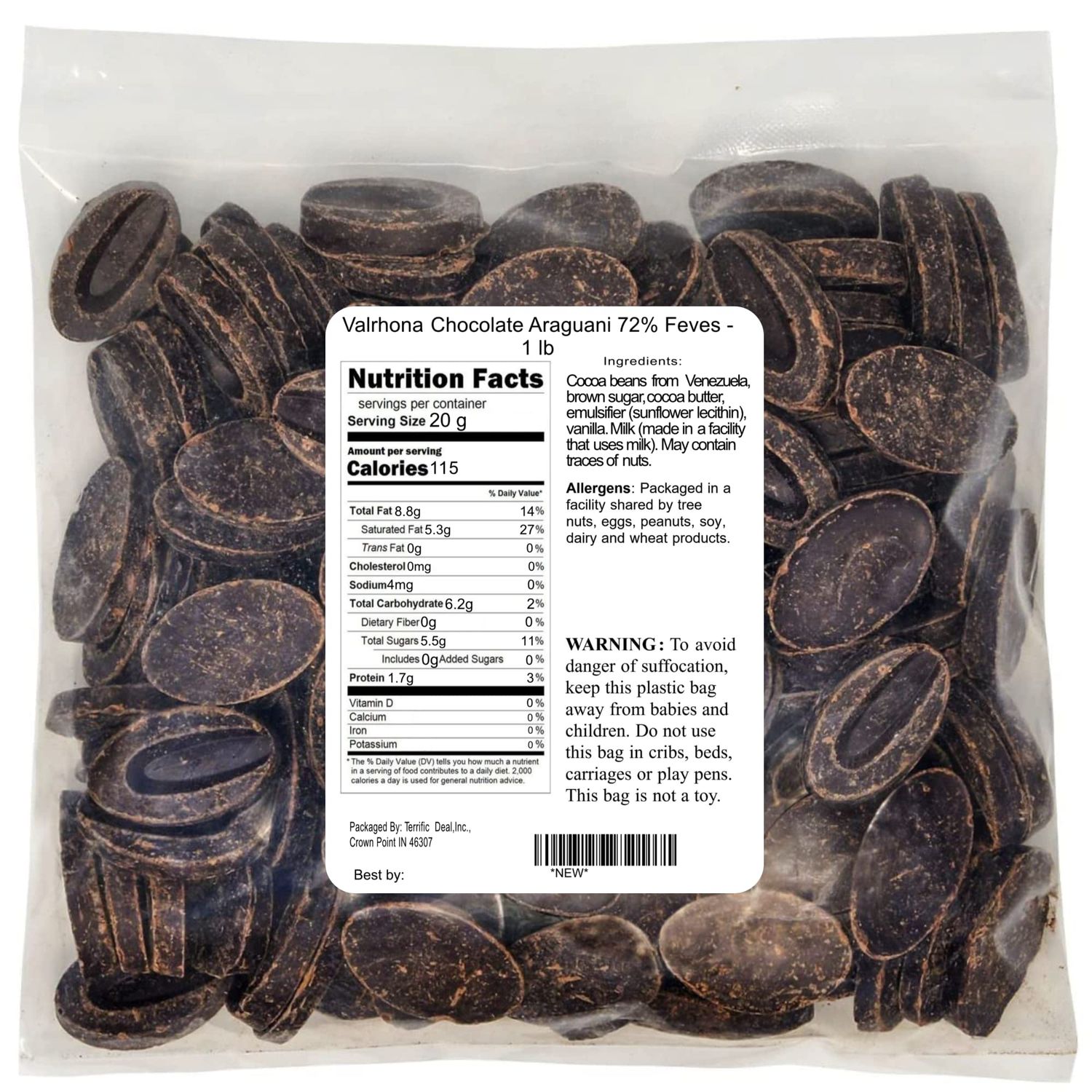 Valrhona Chocolate Araguani 72 Feves - 1 lb