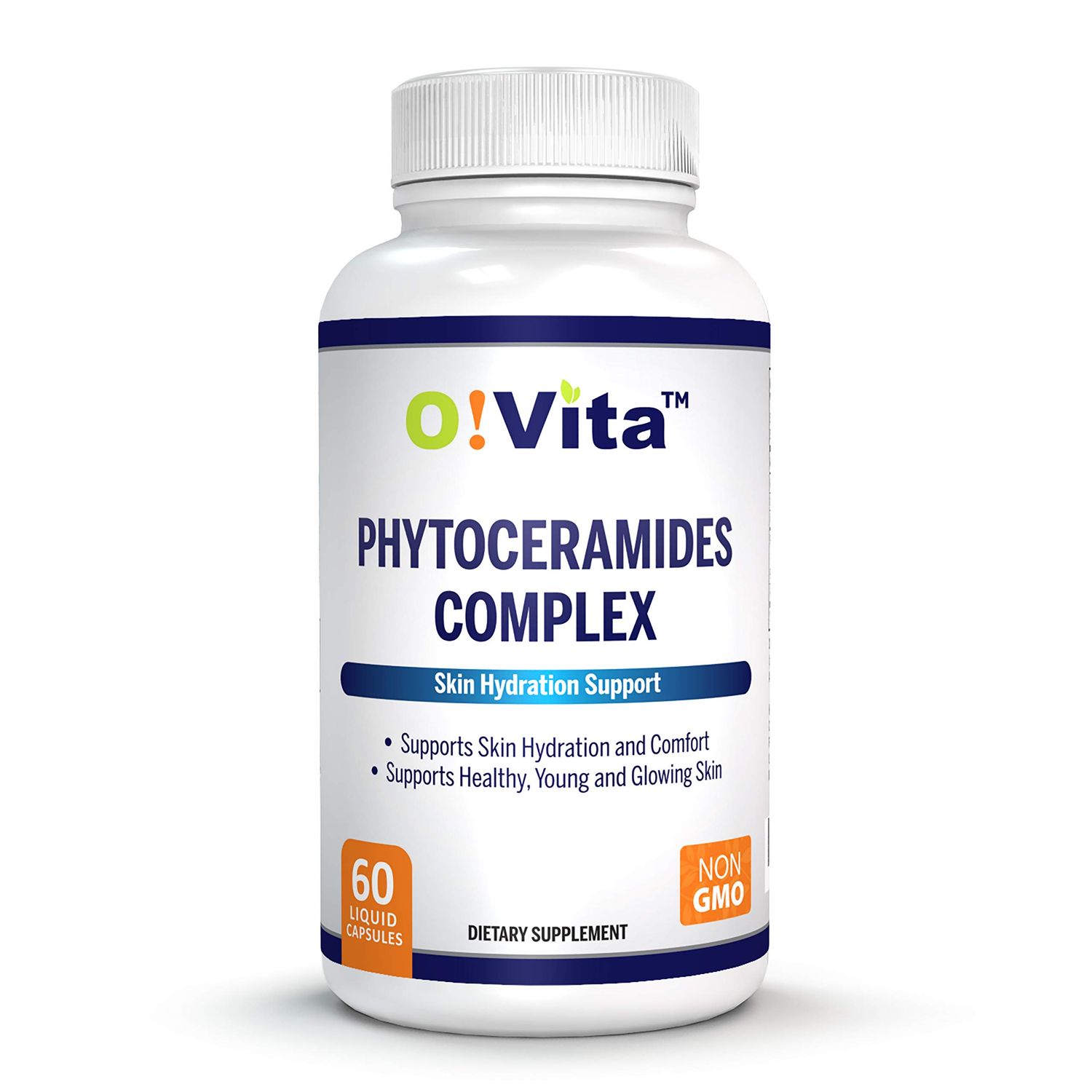 O!VITA Phytoceramides Complex, Skin Repair and Rejuvenation, Anti-Aging Support, Plant-derived Ceramides, with Vitamins C, B-6, and B-12, 2-Month Supply (60 Non-GMO Liquid Capsules)