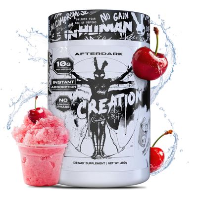AfterDark Supplements Creation Creatine Monohydrate Powder, 10000mg Creatine Matrix Blend, Promotes Power, Endurance &amp; Muscle Growth, GMP Certified, USA Made, 21 Servings, Cherry Italian Ice