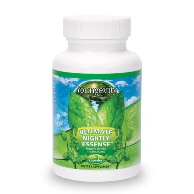 Youngevity Ultimate Nightly Essense - Probiotics with Enzymes - 14 Strains - Systemic Enzymes - Cutting Edge - 62 Capsules (Pack of 1)