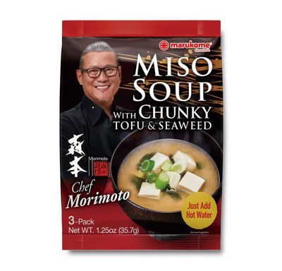 Marukome Chef Morimoto, Miso Soup with Tofu and Seaweed, 1.25 Ounce (Pack of 12)