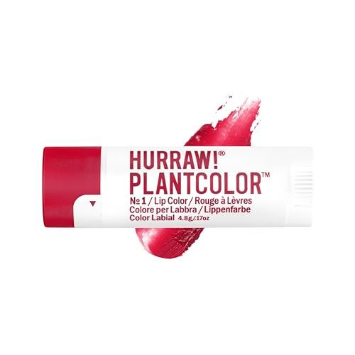Hurraw! Plantcolor Lip Color No. 1: Red shade. Highly pigmented tinted balm and lipstick alternative. Vegan and all-natural. Easy application. Buildable. First of its kind. Made in USA