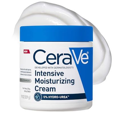 CeraVe Intensive Moisturizing Cream, Body Moisturizer With Shea Butter, 72H Hydration Skin Barrier Repair, Fragrance-Free Body Lotion For Extremely Dry Skin, 19oz