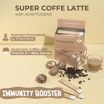 DALAMHARI Mushroom Coffee Latte 30T | Shiitake Mushroom Ryze Mushroom Coffee Korean Instant Coffee Packets Four Sigmatic Everyday Dose Mushroom Coffee Adaptogen Drink Mushroom Tea