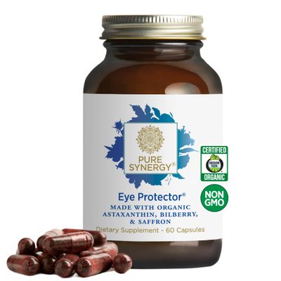 PURE SYNERGY Eye Protector | 100 Natural, Vegan Eye Health Supplement | with Organic Astaxanthin, Lutein, &amp; Zeaxanthin | for Healthy Vision (60 Capsules)