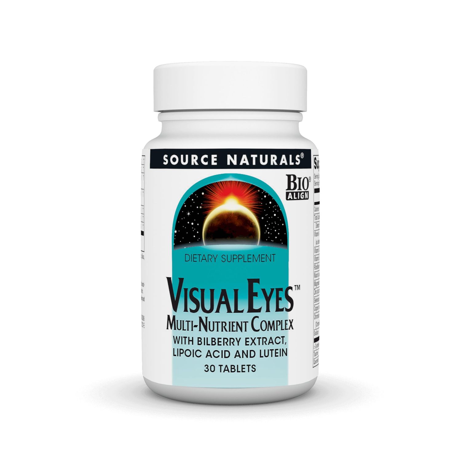 Source Naturals Visual Eyes Dietary Supplement - Multi-Nutrient Complex with Bilberry Extract, Lipoic Acid and Lutein - 30 Tablets