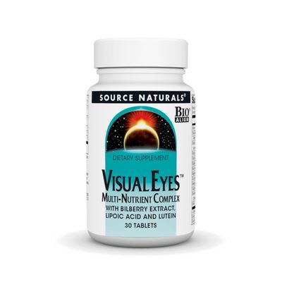 Source Naturals Visual Eyes Dietary Supplement - Multi-Nutrient Complex with Bilberry Extract, Lipoic Acid and Lutein - 30 Tablets