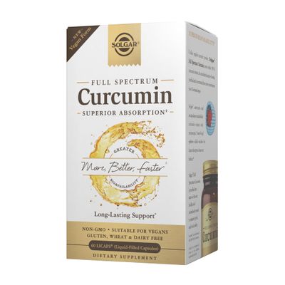 Solgar Full Spectrum Curcumin - 60 LiCaps - Superior Absorption - Brain, Joint &amp; Immune Health - Non-GMO, Vegan, Gluten Free, Dairy Free - 60 Servings