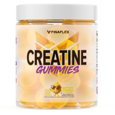FINAFLEX Creatine Gummies - 120 Gummies - Lemon Burst Flavor - Promotes Muscular Strength, Size &amp; Performance - 5g of Creatine Monohydrate Per Serving - 30 Servings