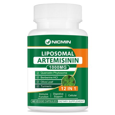 NICMIN Liposomal Artemisinin Supplement 1000mg, Sweet Wormwood Extract with 200mg Quercetin Phytosome, Maximum Absorption for Antioxidant 60 Capsules