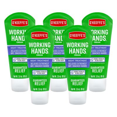 O&#39;Keeffe&#39;s Working Hands Night Treatment Hand Cream; 3 oz Tube; (Pack of 5)