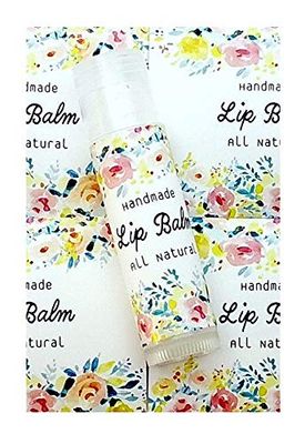 ZZYBIA Homemade Skincare Products Adhesive Labels Stickers for Lip Balm Container Tubes 20pcs (Angelic Floral)