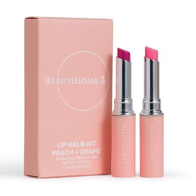 BeautiHome Tinted Lip Balm set of 2- Slightly Pigmented Vegan Lip Tint Balm for Women, Moisturizing &amp; Nourishing Formula with Vitamin E