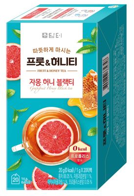 Damtuh Grapefruit Honey Black Tea Bag Zero Calorie Zero Sugar 1g x 20 Count