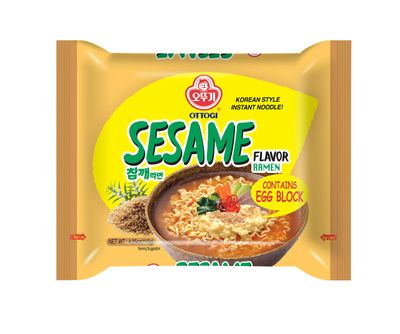 OTTOGI Spicy Korean Spicy Sesame () Ramen Noodle Soup with Egg Block, Sesame Flavor, Instant Noodles, 115g (Pack of 10)