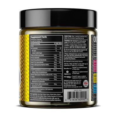 Performance Sports Gummies - Mental Clarity &amp; Eye Health Support, Sour Citrus Jujube Flavor, Cognitive Focus &amp; Vision Care Supplement, 80 Gummies