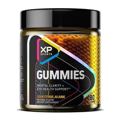 Performance Sports Gummies - Mental Clarity &amp; Eye Health Support, Sour Citrus Jujube Flavor, Cognitive Focus &amp; Vision Care Supplement, 80 Gummies