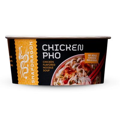 Snapdragon Chicken Pho Instant Noodle Bowl Six Pack, Rich Chicken Flavored Broth with Rice Noodles, Gluten Free, No Artificial Flavors, 6 2.1oz Bowls