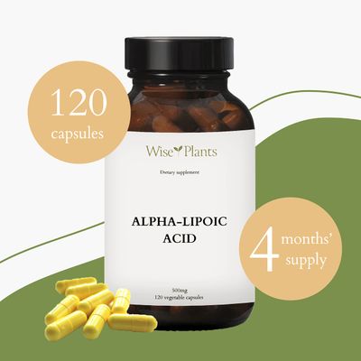 Wise Plants - Alpha-Lipoic Acid - Non-GMO - 500mg, 120 Servings (4 Months Supply), Energy Levels, Mitochondria Support