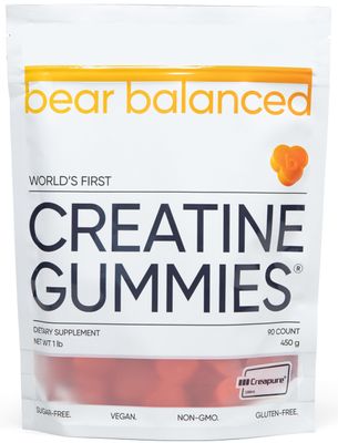 Bear Balanced Creatine Gummies for Men &amp; Women - Creapure Creatine Monohydrate, L-Theanine, L-Tyrosine &amp; B12 for Muscle Growth, Strength, Focus, Energy &amp; Health - Low Calorie, Sugar-Free, &amp; Vegan