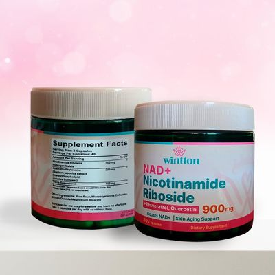 WINTTON Nicotinamide Riboside Supplement 900mg - Boosts NAD Levels with Resveratrol & Quercetin - Cellular Energy & Healthy Aging Support - 80 Vegan Capsules