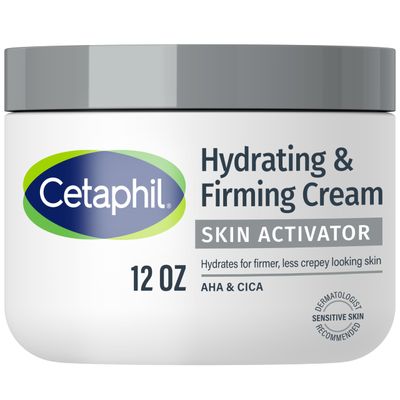 Cetaphil Skin Activator Hydrating &amp; Firming Body Cream 12oz, Mandelic Acid (AHA) and Centella Asiatica (CICA) Cream, Hydrates and Firms Aging Skin, Anti-Aging Skin Care, 12 oz