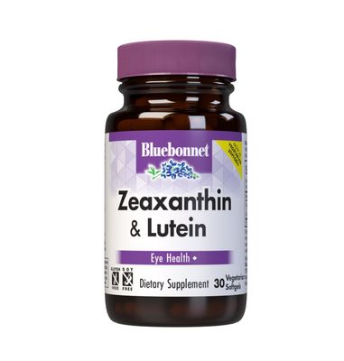 Bluebonnet Nutrition Zeaxanthin Plus Lutein Softgel &amp; from Marigold and Paprika, Eye Health &amp; Blue Light Exposure, Gluten, Soy &amp; Milk Free, White, 30 Count